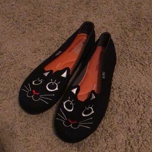 Bobs black cat comfortable flats